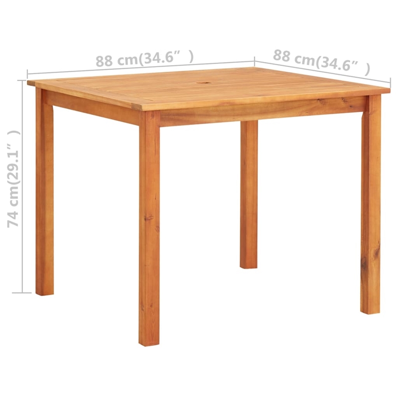 vidaXL  Solid Acacia Wood Medium Durable Table in Natural