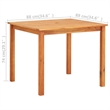 vidaXL  Solid Acacia Wood Medium Durable Table in Natural
