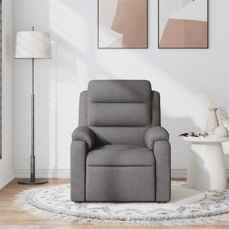 vidaXL Fabric Massage Recliner Chair in Dark Grey
