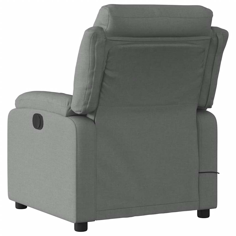 vidaXL Fabric Massage Recliner Chair in Dark Grey
