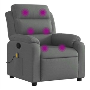 vidaXL Fabric Massage Recliner Chair in Dark Grey
