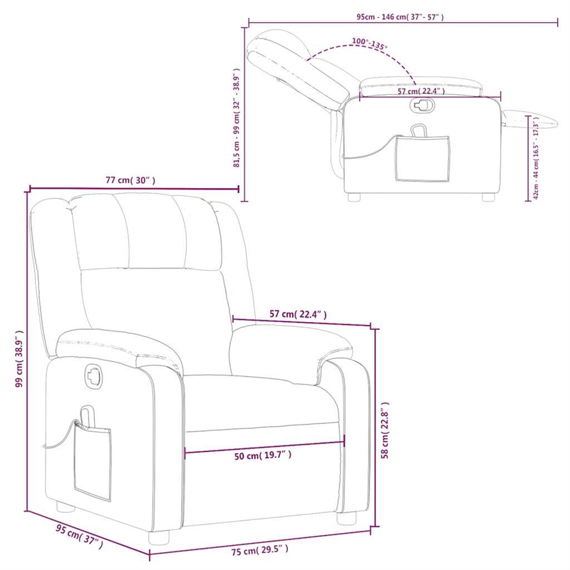 vidaXL Massage Recliner Chair in Dark Grey