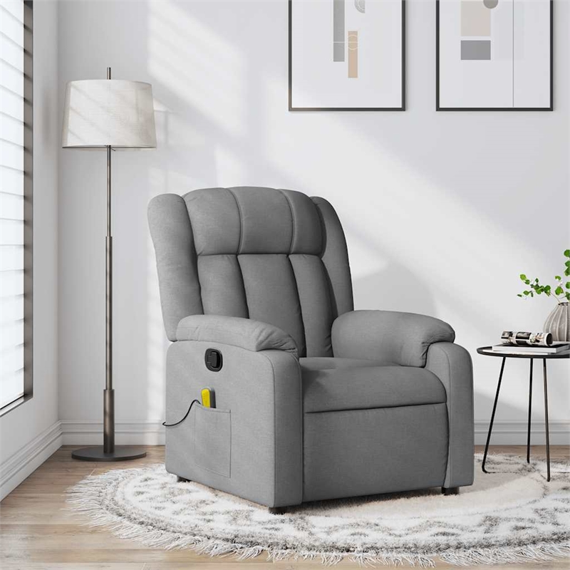 vidaXL Massage Recliner Chair in Light Gray