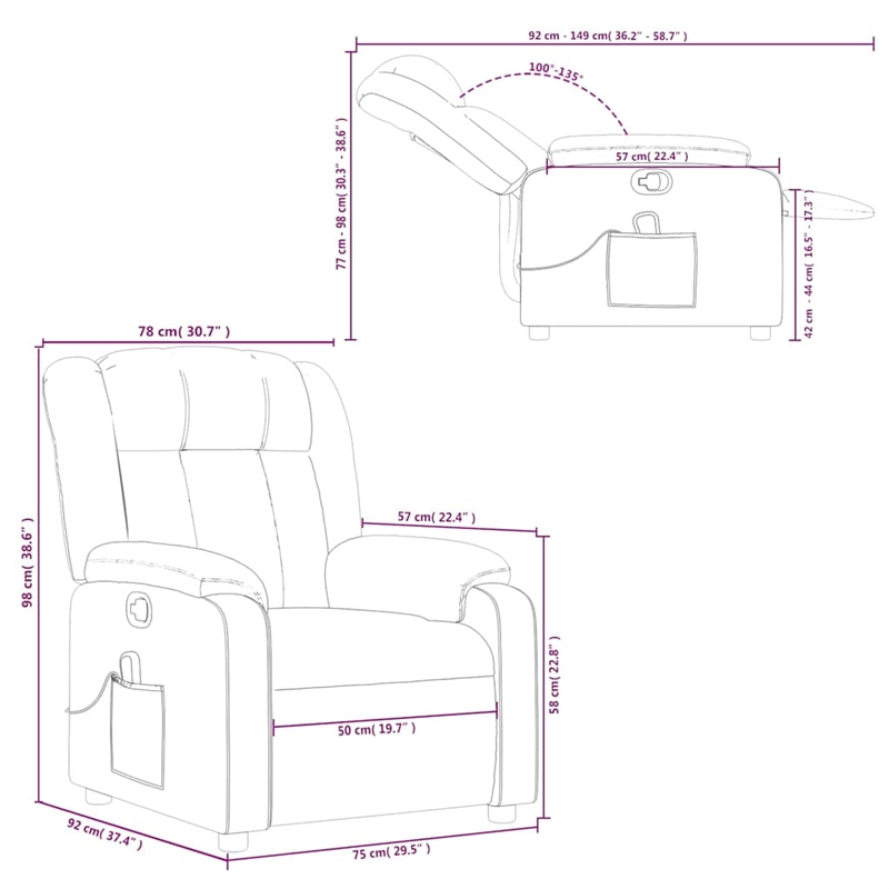 vidaXL Massage Recliner Chair in Light Gray