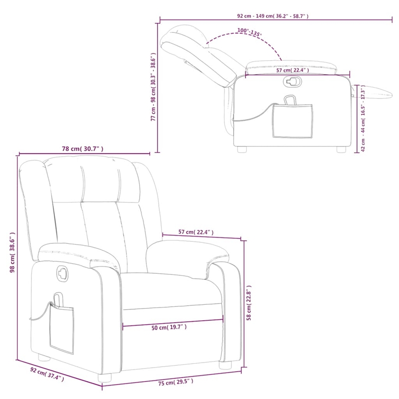 vidaXL Massage Recliner Chair in Dark Grey