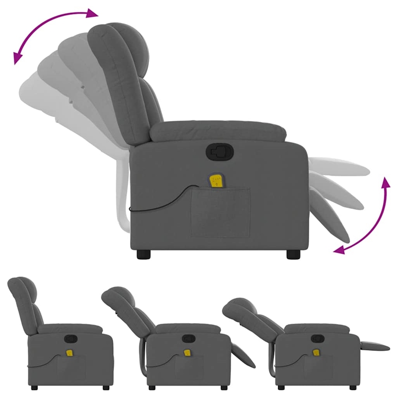 vidaXL Massage Recliner Chair in Dark Grey