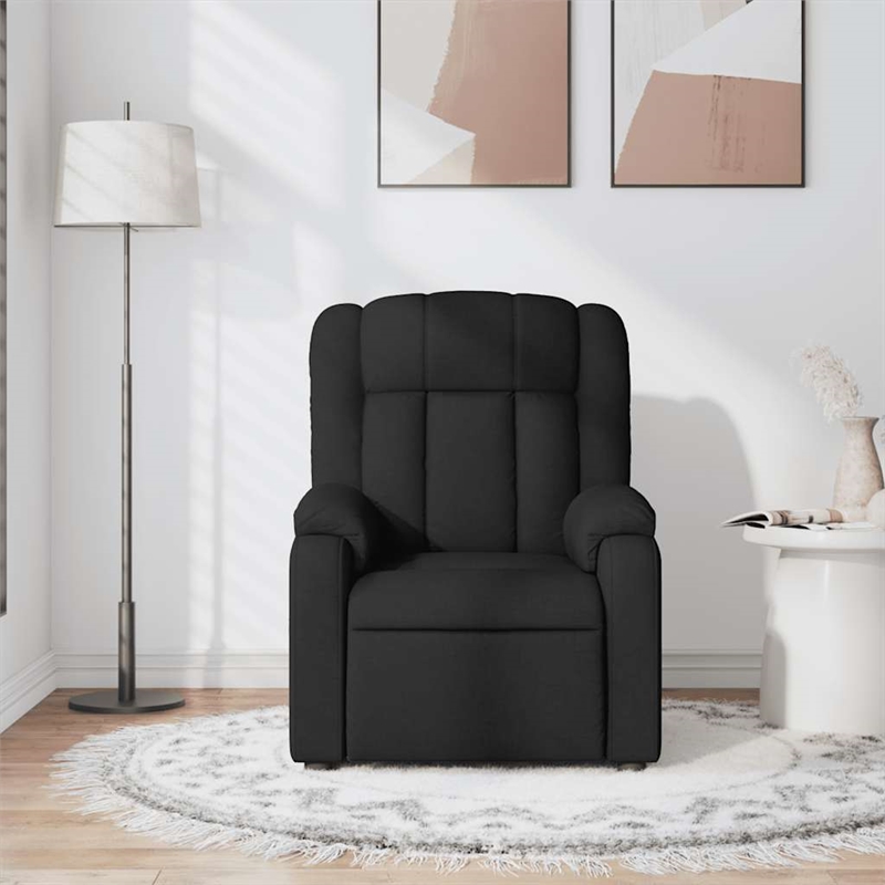 vidaXL Fabric Massage Recliner Chair in Black