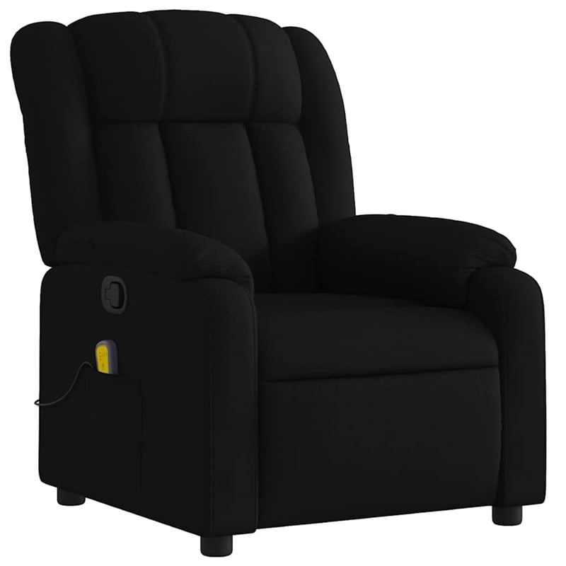 vidaXL Fabric Massage Recliner Chair in Black