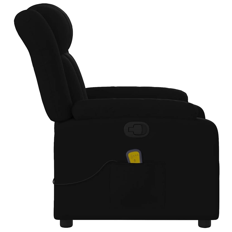 vidaXL Fabric Massage Recliner Chair in Black