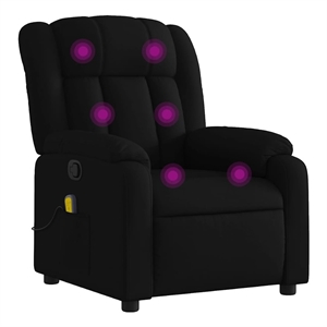 vidaXL Fabric Massage Recliner Chair in Black