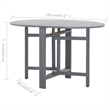 vidaXL Solid Acacia Wood Medium Foldable Dining Table in Grey