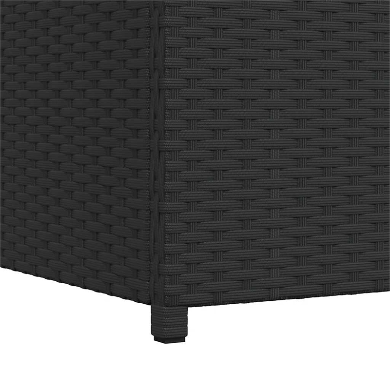 vidaXL Powder-Coated Steel Storage Chest in Black