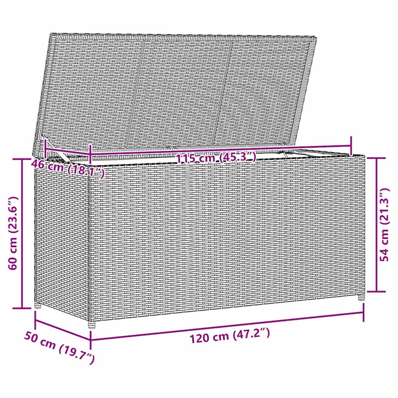 vidaXL Powder-Coated Steel Storage Chest in Black