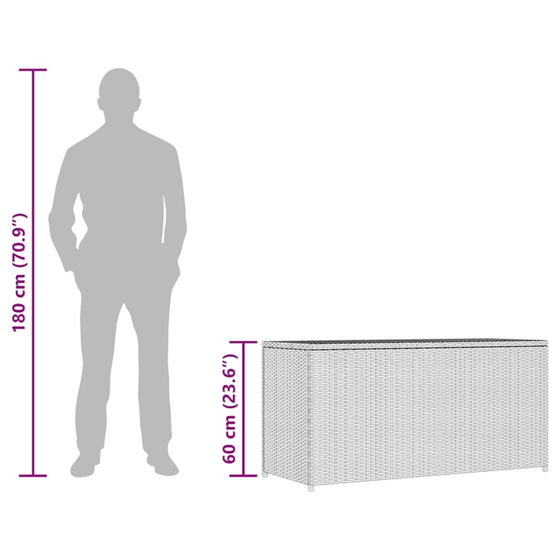 vidaXL Powder-Coated Steel Storage Chest in Black