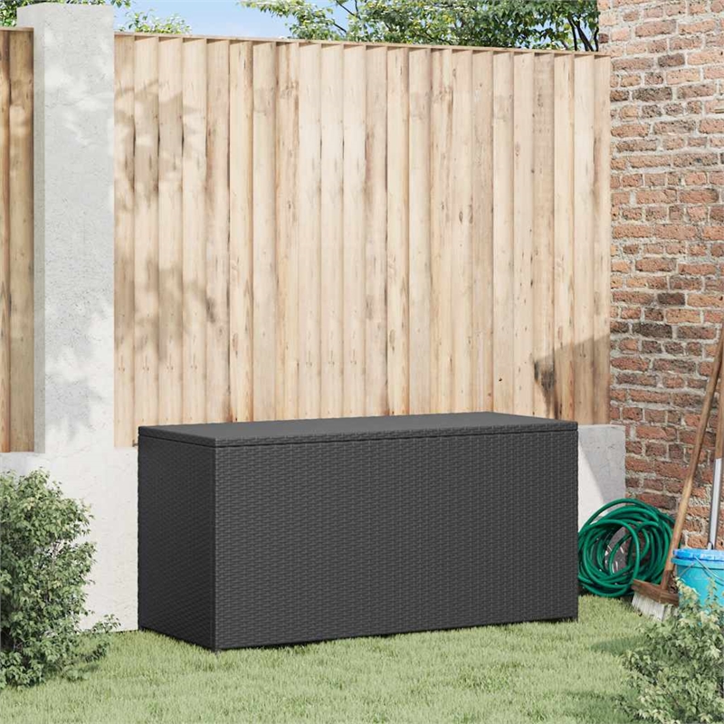 vidaXL Powder-Coated Steel Storage Chest in Black