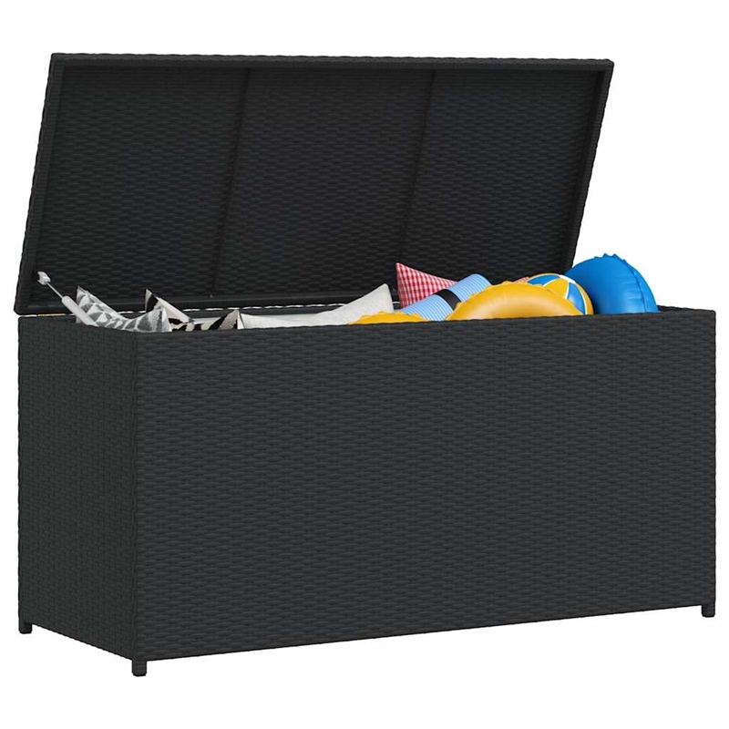 vidaXL Powder-Coated Steel Storage Chest in Black