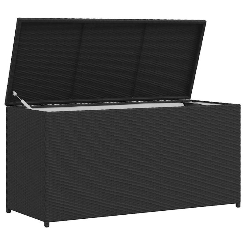 vidaXL Powder-Coated Steel Storage Chest in Black