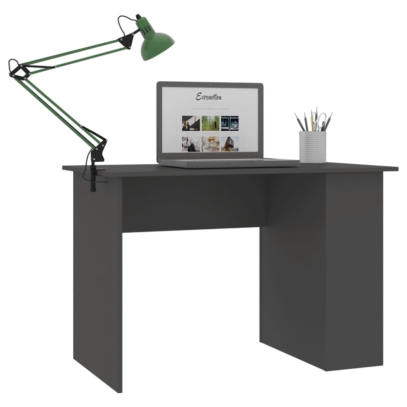 vidaXL Rectangular Engineered Wood Medium Desk in Grey