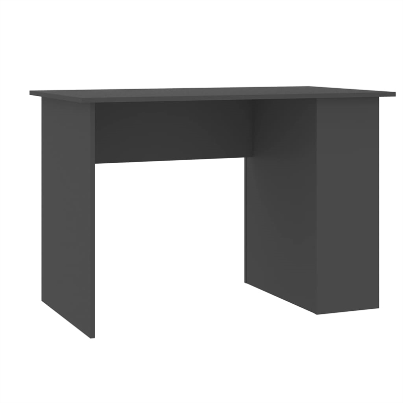 vidaXL Rectangular Engineered Wood Medium Desk in Grey
