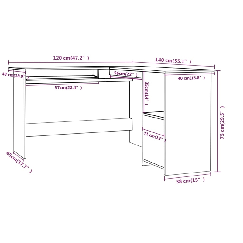 vidaXL 47.2x55.1x29.5