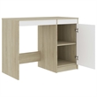 vidaXL Engineered Wood Medium Computer Desk in White/Sonoma Oak