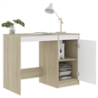 vidaXL Engineered Wood Medium Computer Desk in White/Sonoma Oak