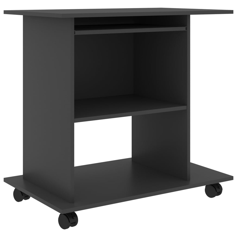 vidaXL Engineered Wood Compact Computer Desk in Gray