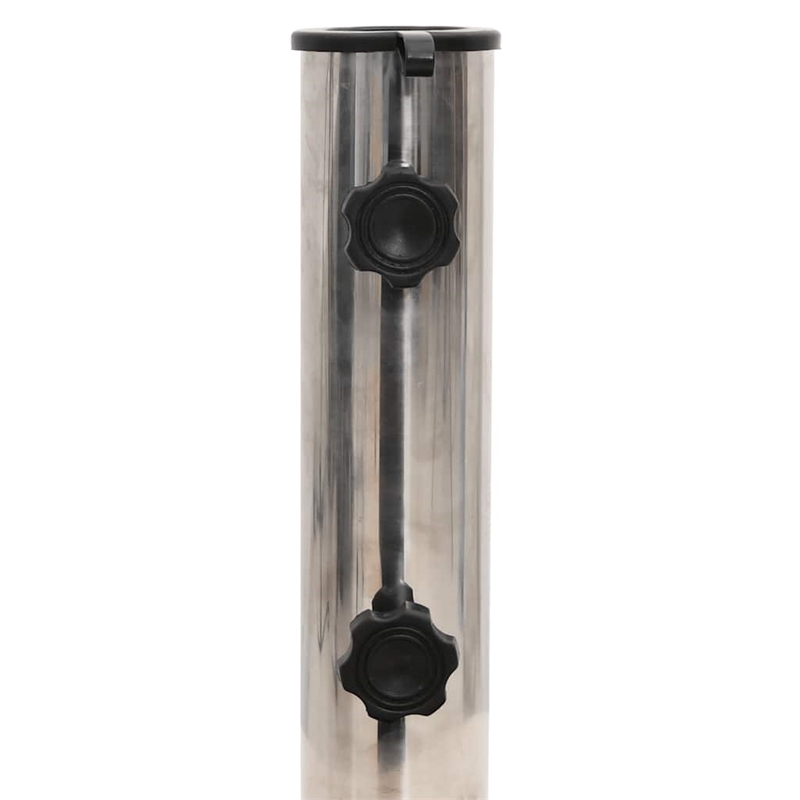 vidaXL Rollable Granite and Stainless Steel Parasol Base in Black