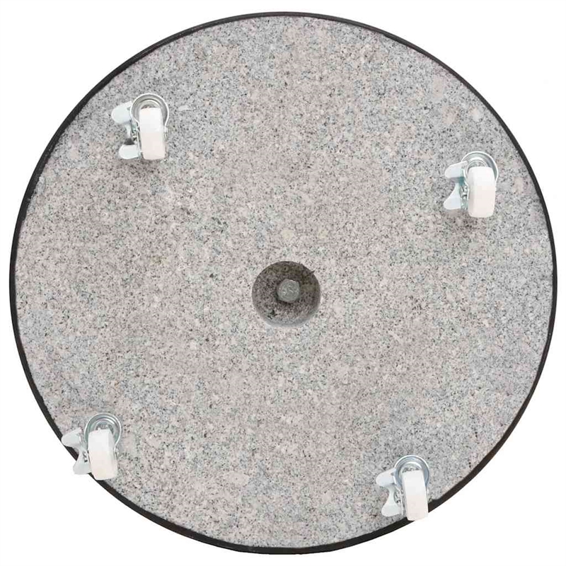 vidaXL Rollable Granite and Stainless Steel Parasol Base in Black