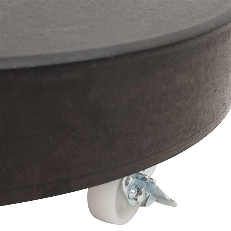 vidaXL Rollable Granite and Stainless Steel Parasol Base in Black