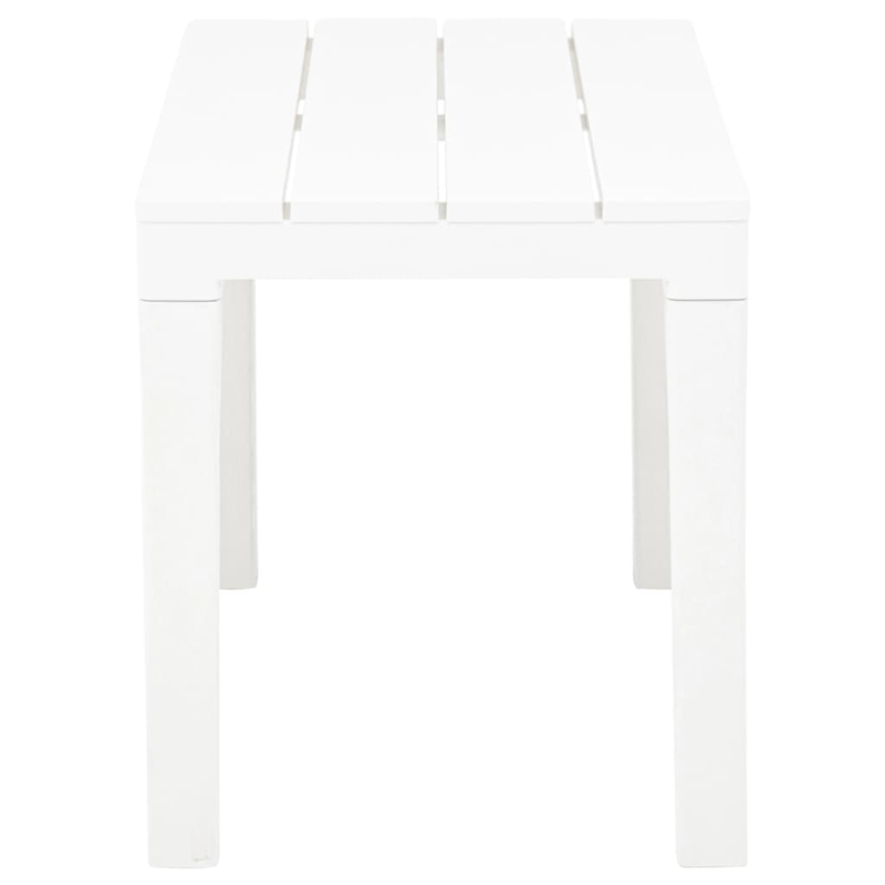 vidaXL Plastic Lightweight Medium Garden Bench in White (Set of 2)