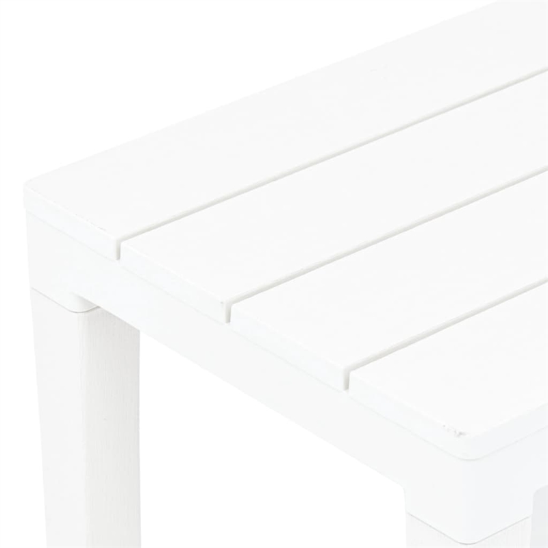 vidaXL Plastic Lightweight Medium Garden Bench in White (Set of 2)