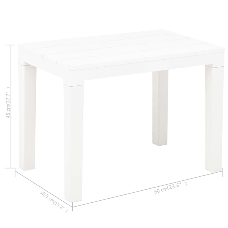 vidaXL Plastic Lightweight Medium Garden Bench in White (Set of 2)