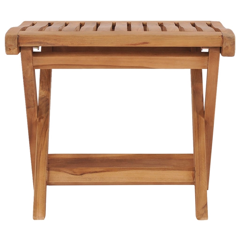 vidaXL Teak Wood Medium Foldable Outdoor Footrest in Rustic Brown