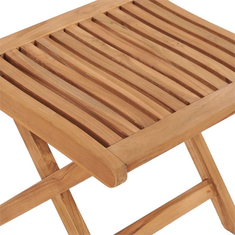 vidaXL Teak Wood Medium Foldable Outdoor Footrest in Rustic Brown