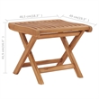 vidaXL Teak Wood Medium Foldable Outdoor Footrest in Rustic Brown