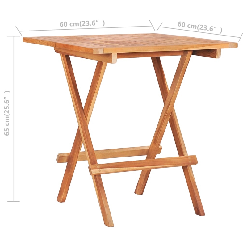 vidaXL Solid Teak Wood  Bistro Table in Natural