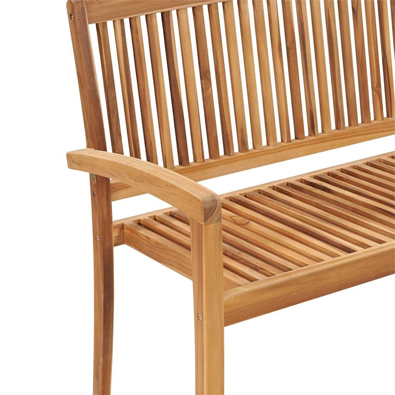 vidaXL Solid Teak Wood Garden Bench in Natural