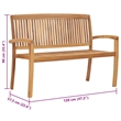 vidaXL Solid Teak Wood Garden Bench in Natural