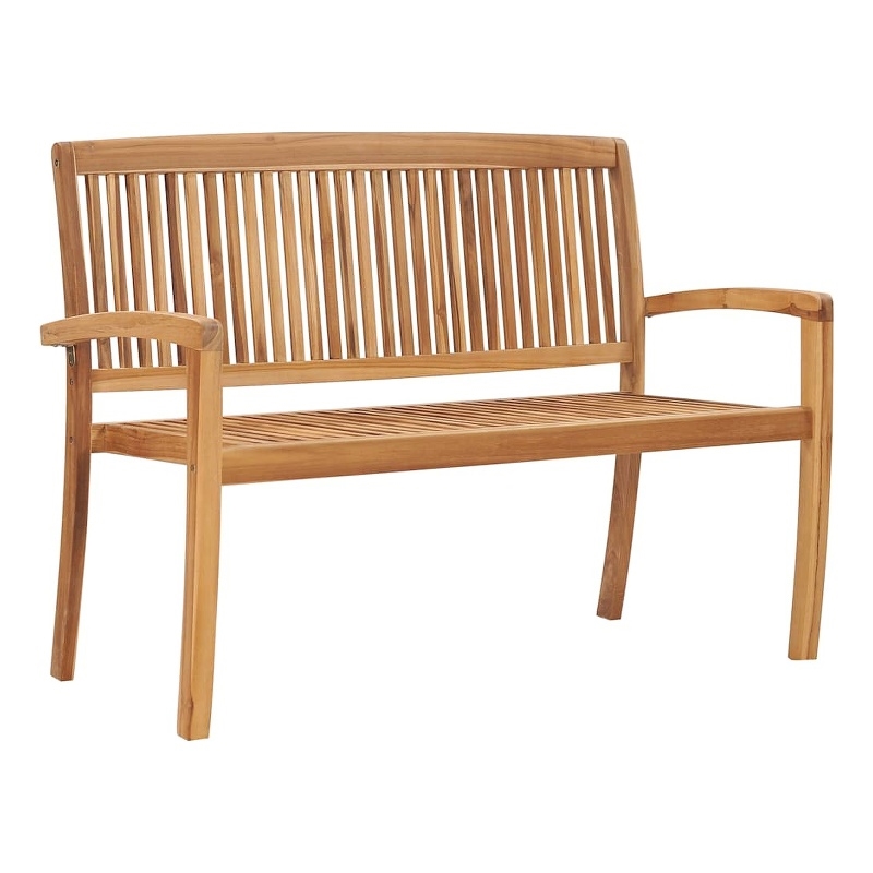 vidaXL Solid Teak Wood Garden Bench in Natural