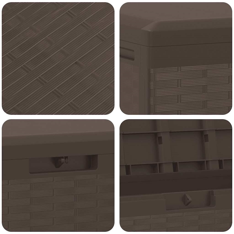vidaXL Polypropylene Garden Storage Box in Brown