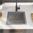 vidaXL Stainless Steel Handmade Kitchen Sink in Silver