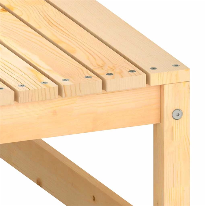vidaXL Solid Pinewood Standard Footstool in Natural Wood