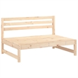 vidaXL Middle Sofa in Natural Wood and Beige