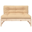 vidaXL Middle Sofa in Natural Wood and Beige