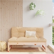 vidaXL Middle Sofa in Natural Wood and Beige