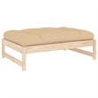 vidaXL Solid Pinewood Garden Footstool in Beige