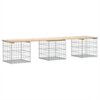 vidaXL Wood Garden Bench in Silver/Natural