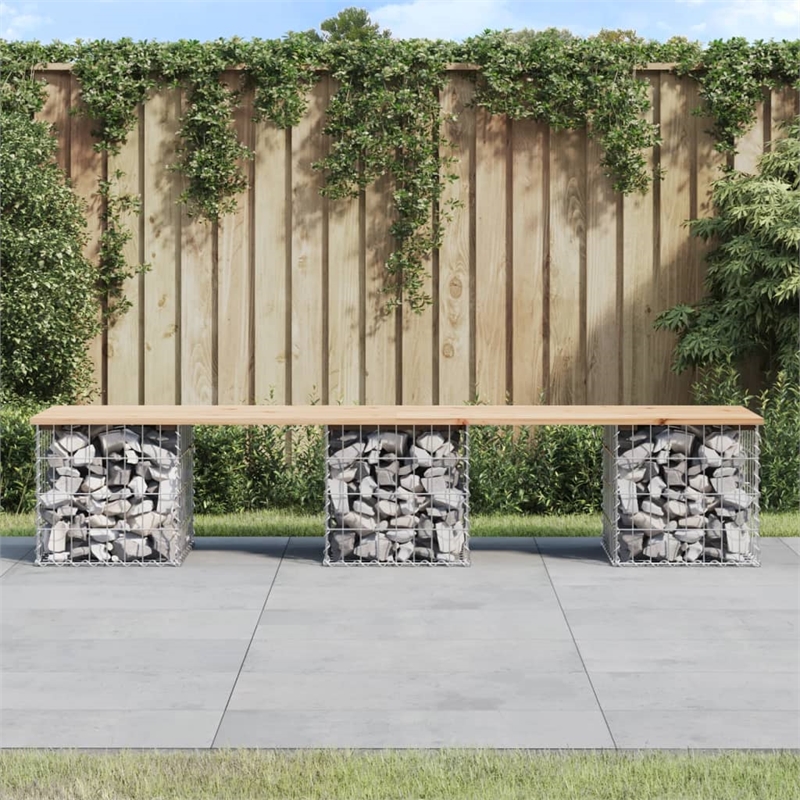 vidaXL Wood Garden Bench in Silver/Natural