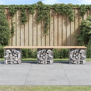 vidaXL Wood Garden Bench in Silver/Natural
